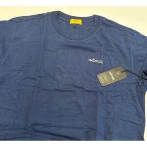 ALLBIRDS Men's‎ Medium Navy All Good Cotton Logo Tee Short Sleeve Basic Organic